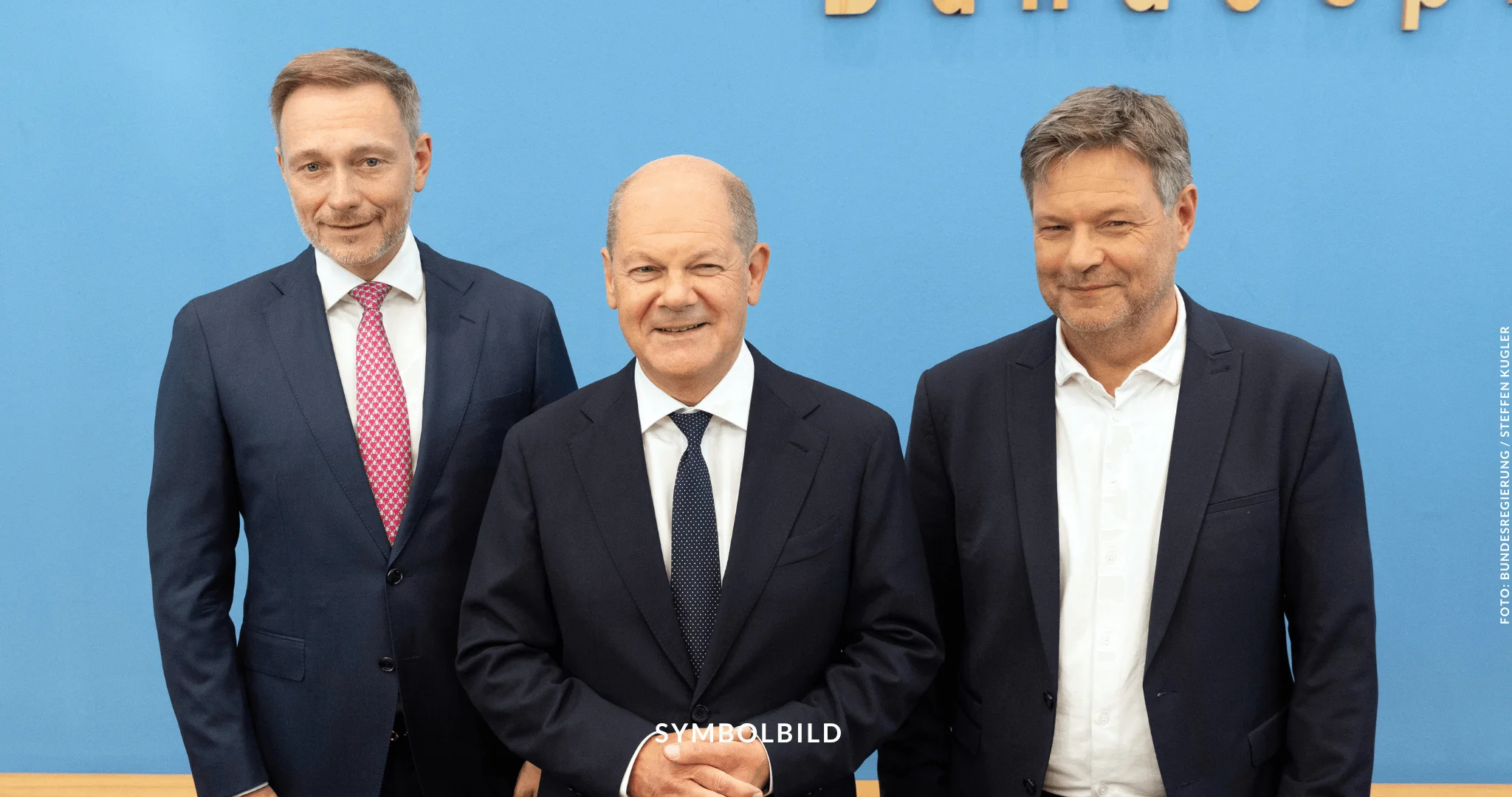 Bundeskanzler Scholz, Bundeswirtschaftsminister Habeck und Bundesfinanzminister Lindner haben sich auf Grundzüge für den Haushalt 2025, einen Nachtragshaushalt 2024 und eine Wachstumsinitiative verständigt. Bürgergeld Symbolbild