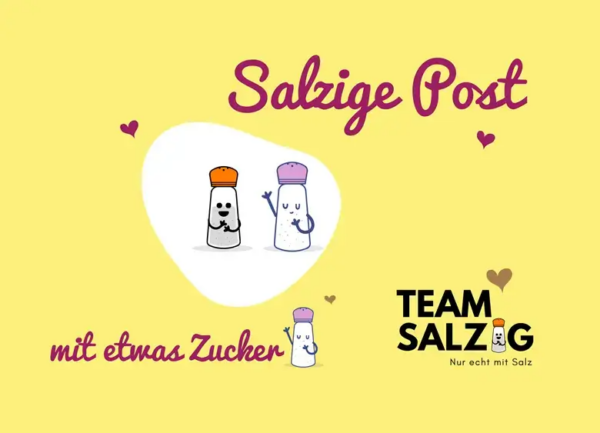 Das Bild zeigt die Postkarte  "Salzige Post". 